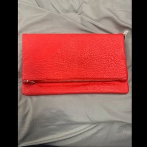 BNWT Express Red FoldOver Clutch w/ Shoulder Strap